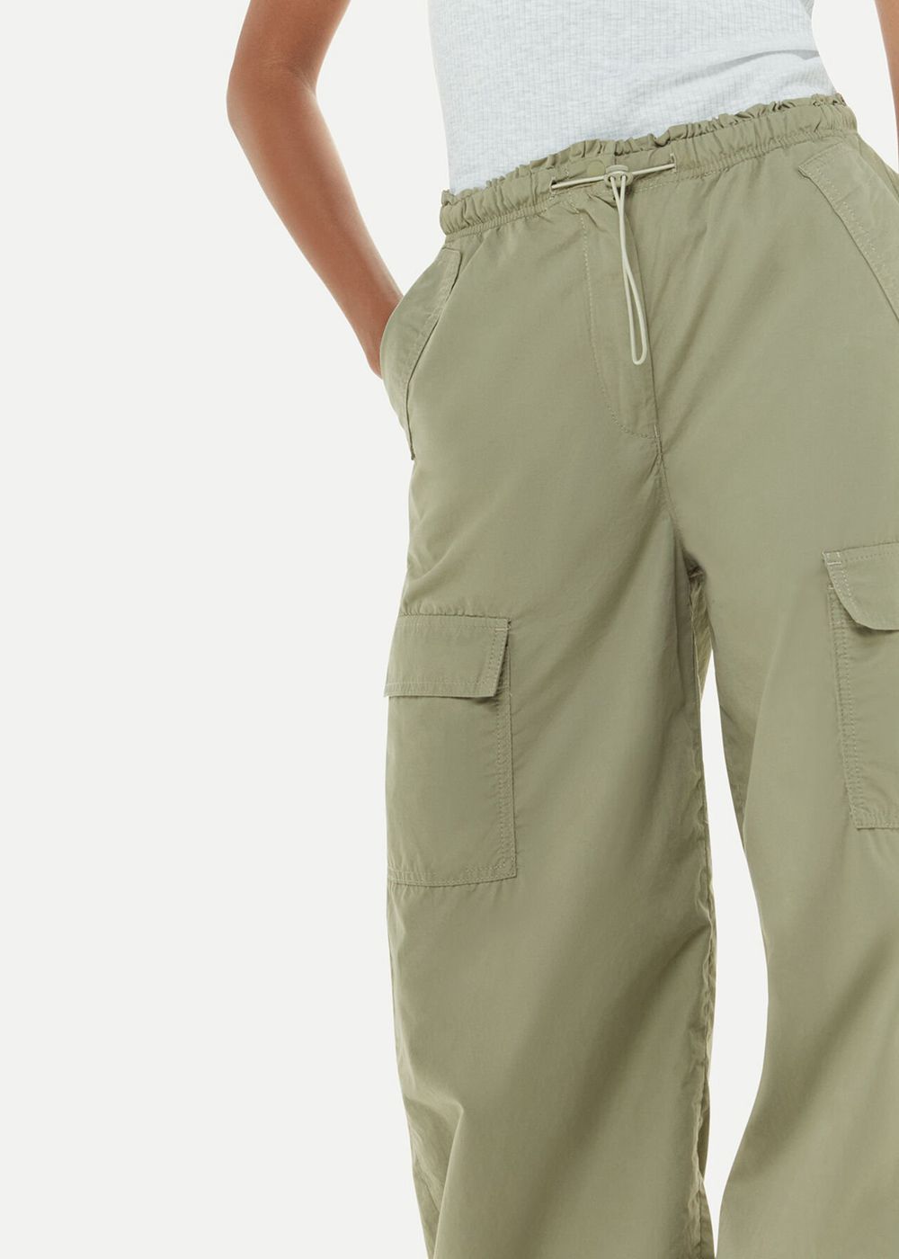 Whistles Pippa Parachute Pants Olive Green | US-94521NXCZ