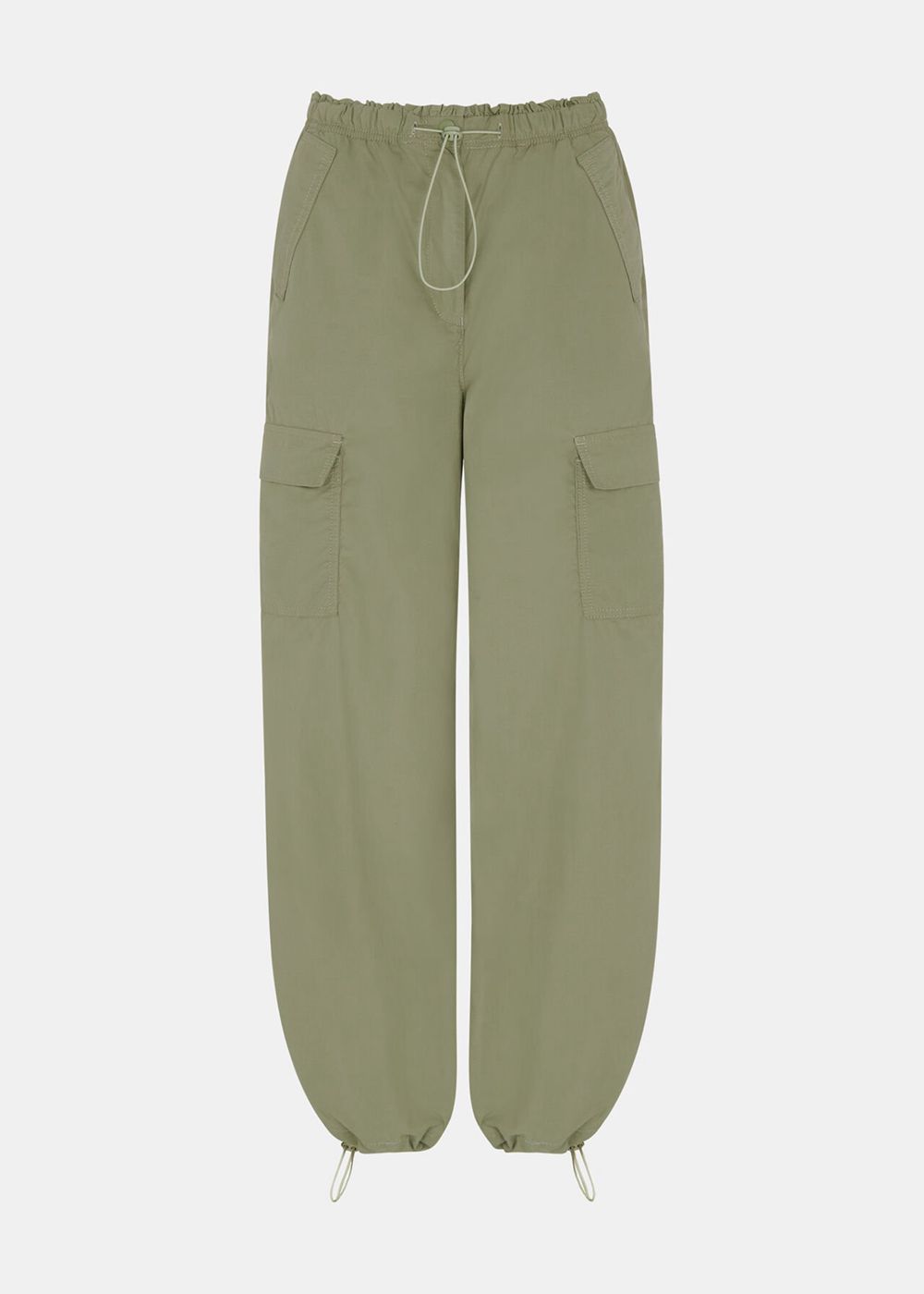 Whistles Pippa Parachute Pants Olive Green | US-94521NXCZ