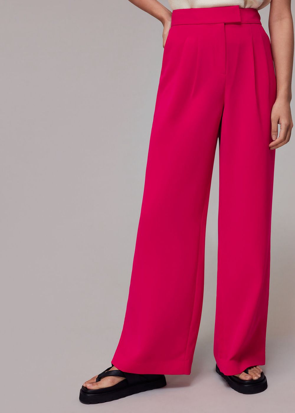 Whistles Pleat Front Fran Pants Pink | US-67803RFEZ