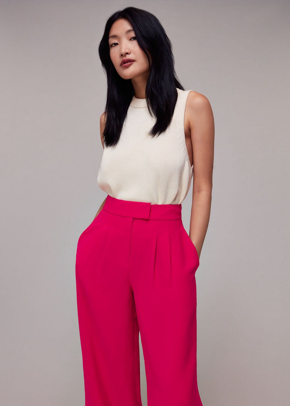 Whistles Pleat Front Fran Pants Pink | US-67803RFEZ