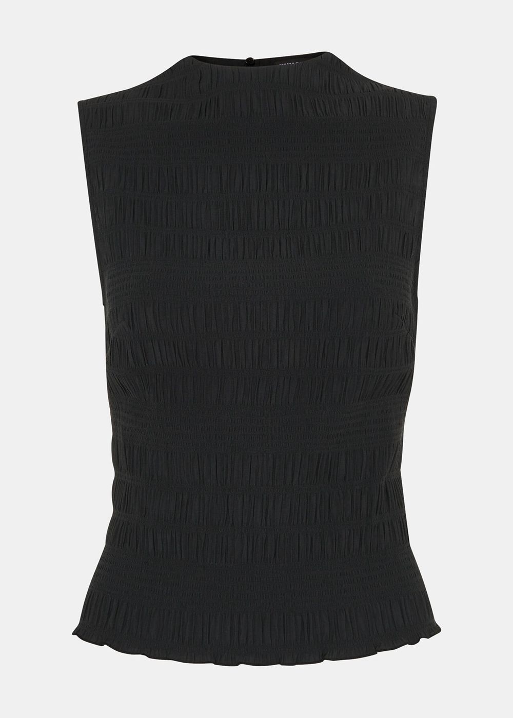 Whistles Plisse Sleeveless Top Black | US-42389WVRQ