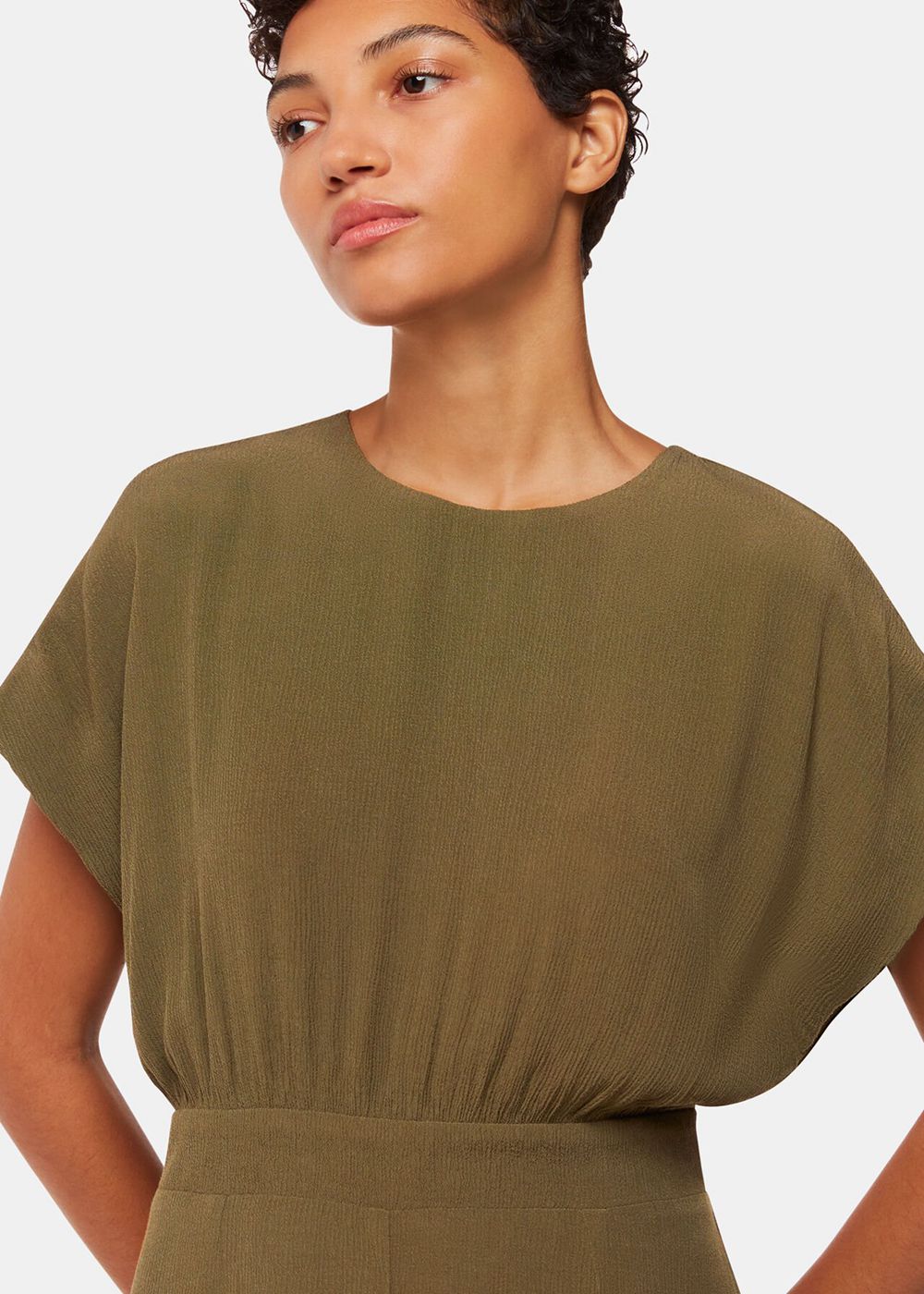 Whistles Pocket Detail Midi Dress Khaki | US-32960XJVZ