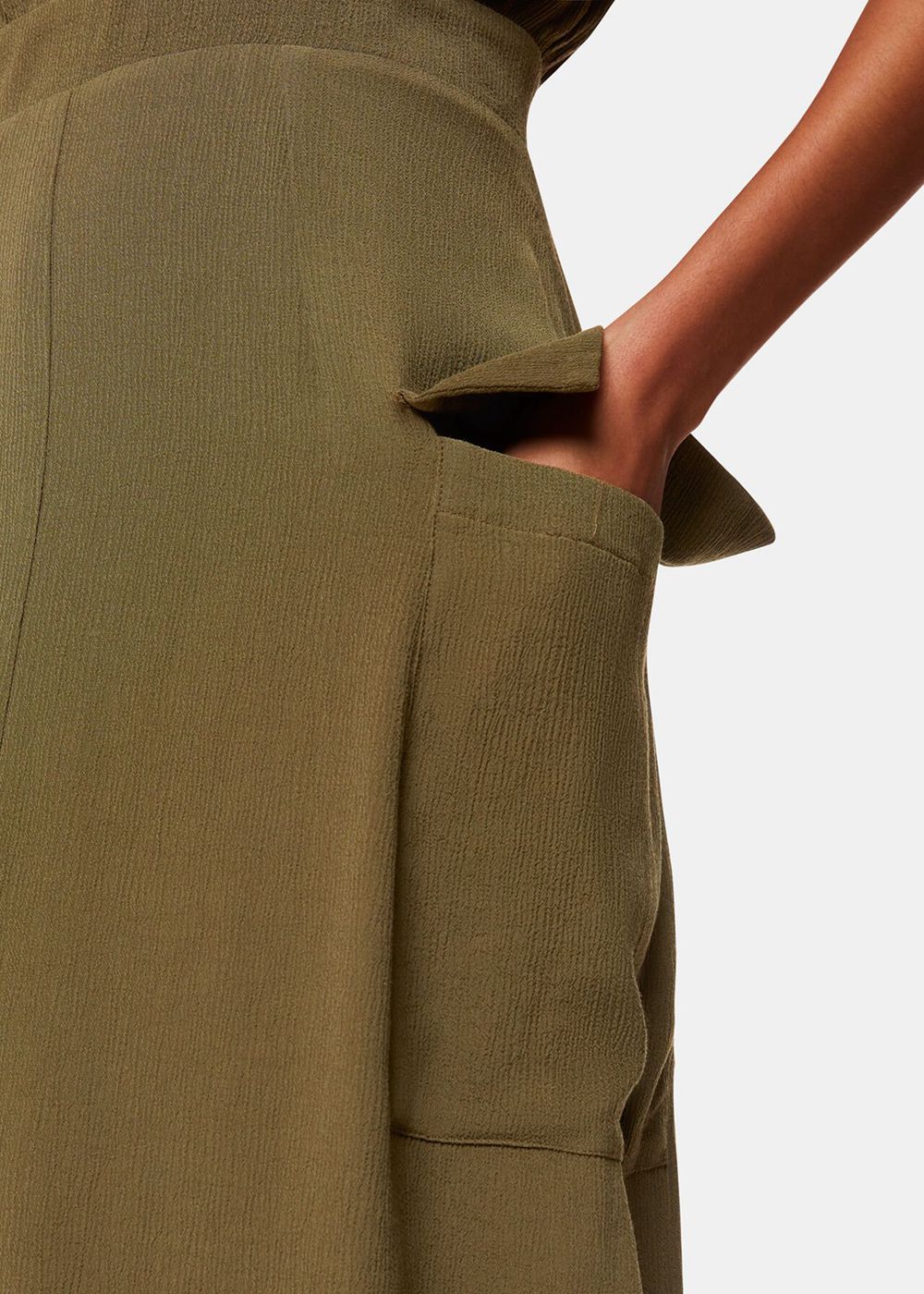 Whistles Pocket Detail Midi Dress Khaki | US-32960XJVZ