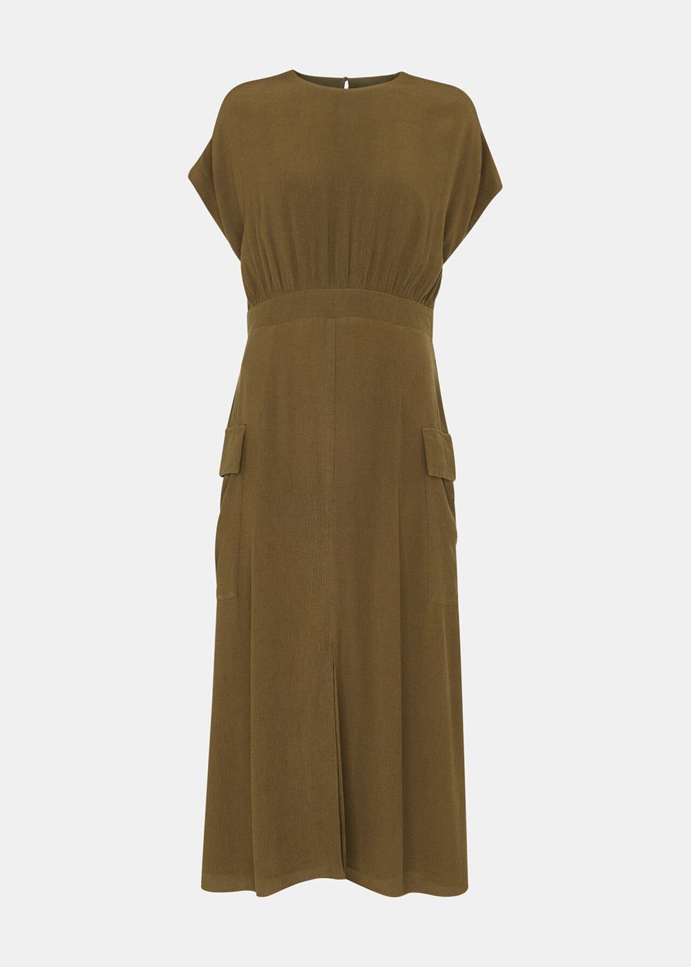 Whistles Pocket Detail Midi Dress Khaki | US-32960XJVZ