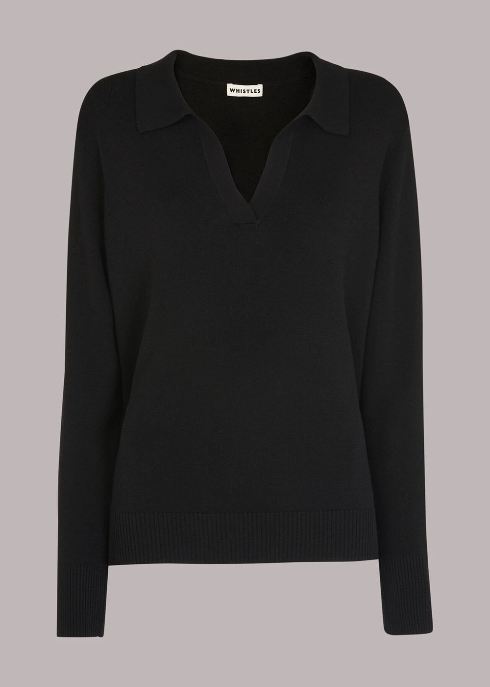 Whistles Polo Knitwear Black | US-58230QWGC