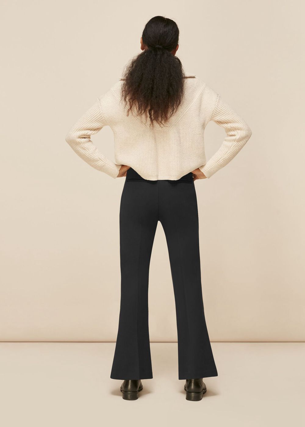 Whistles Ponte Kick Flare Pants Black | US-48093ETLJ