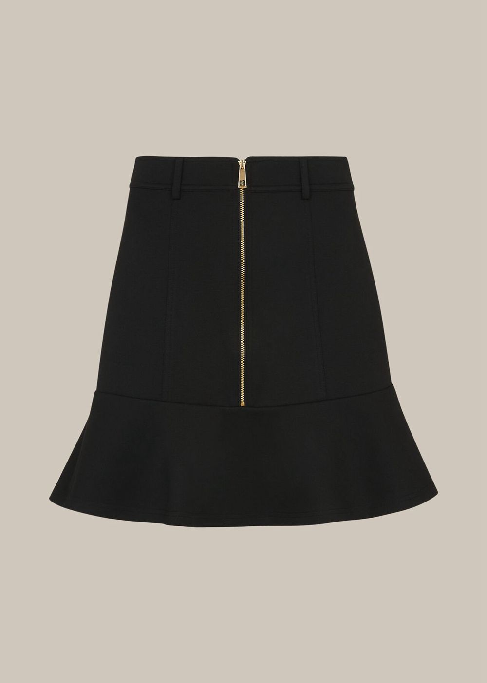 Whistles Ponte Peplum Skirts Black | US-53829FGDA