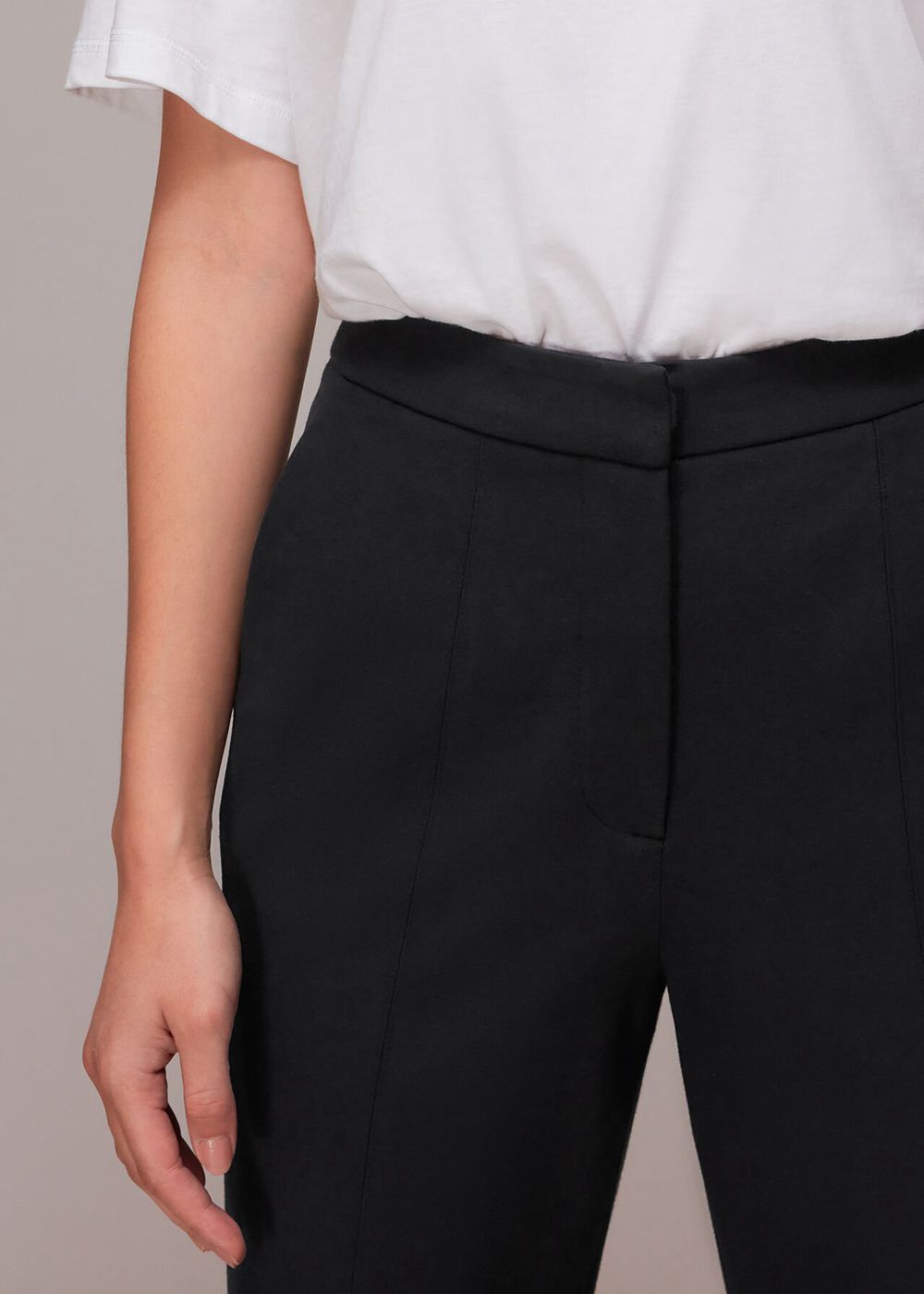 Whistles Ponte Slim Leg Pants Black | US-73962BFHD