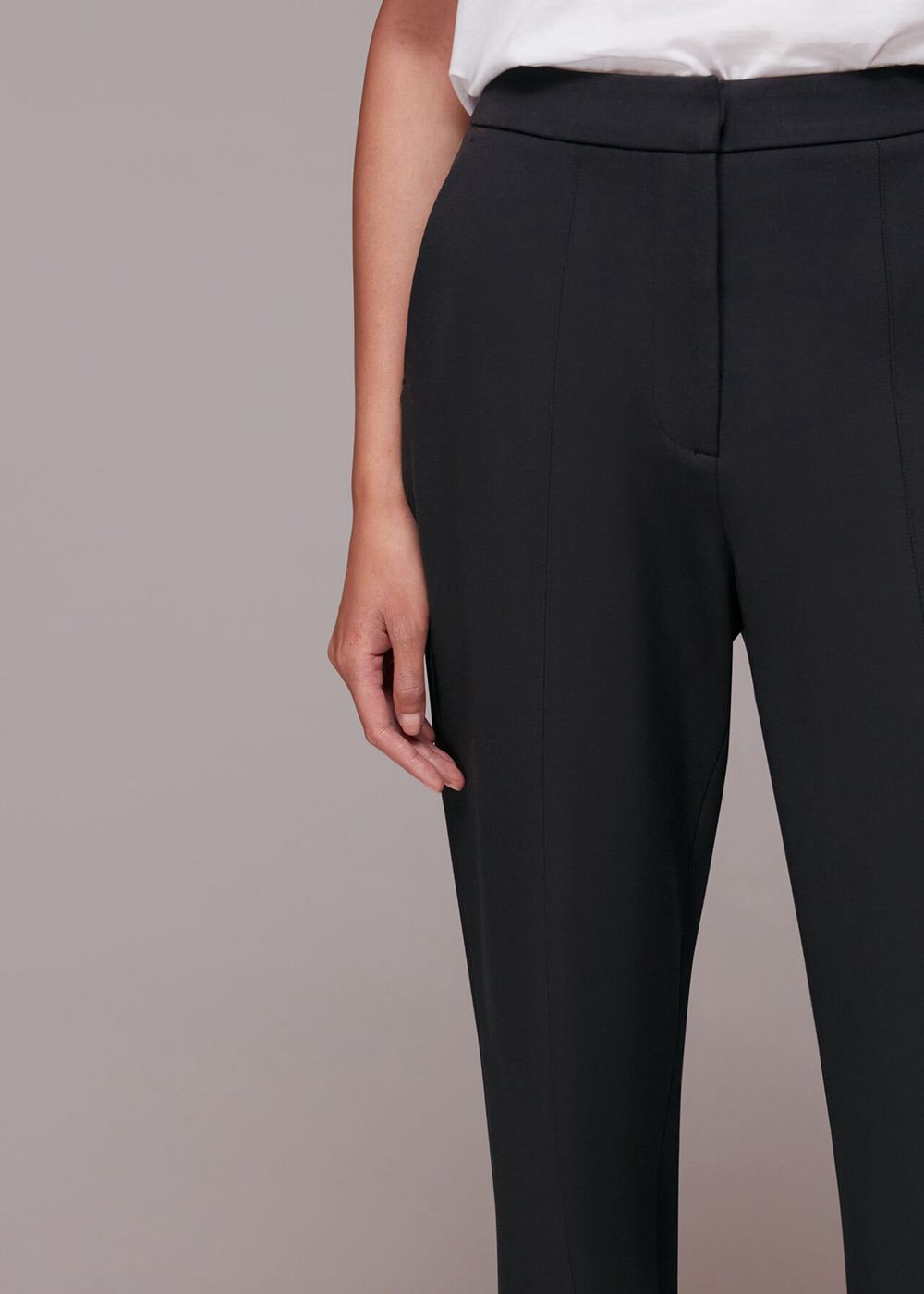 Whistles Ponte Slim Leg Pants Black | US-73962BFHD