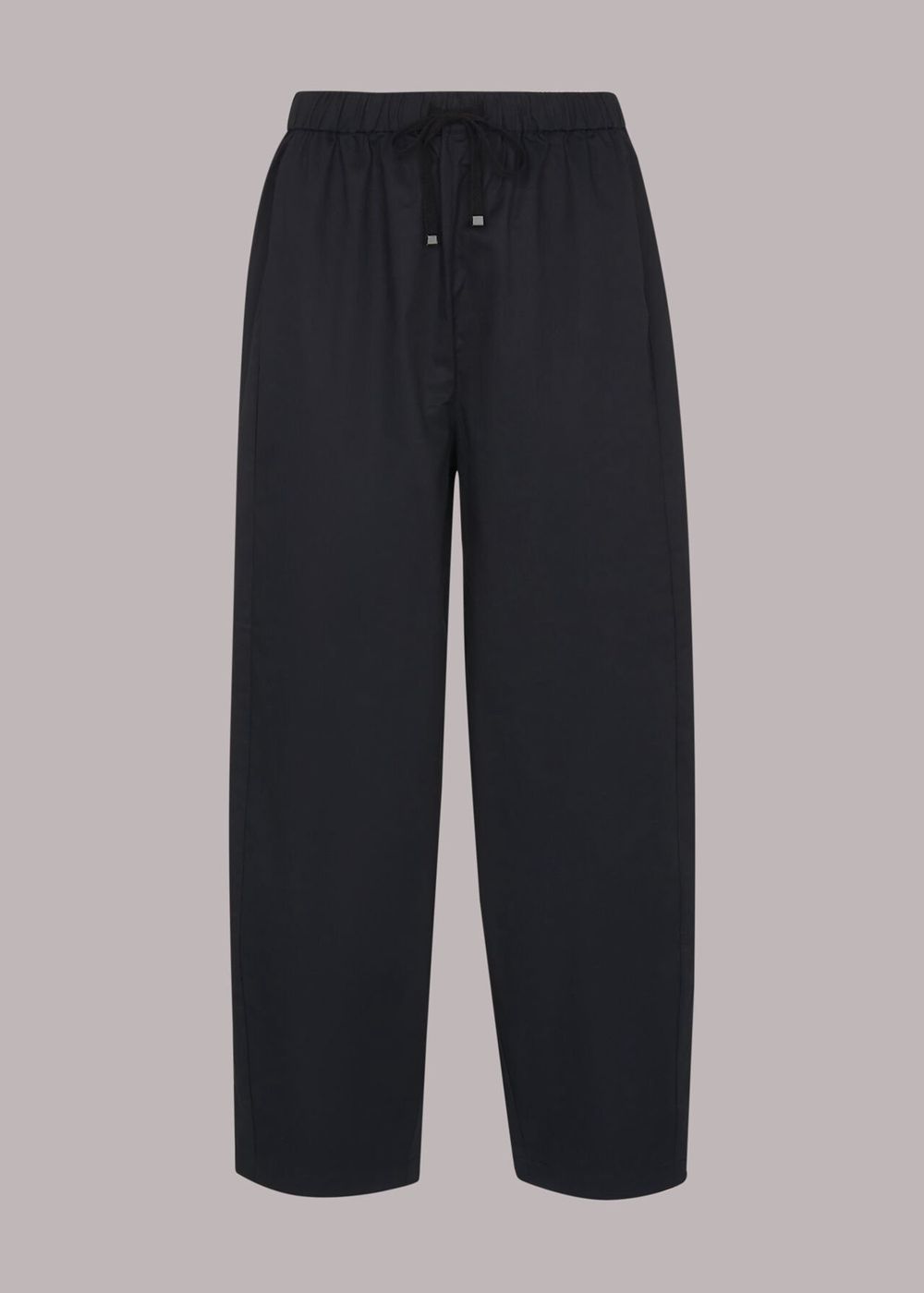 Whistles Poplin Barrel Leg Pants Black | US-62130OMUF