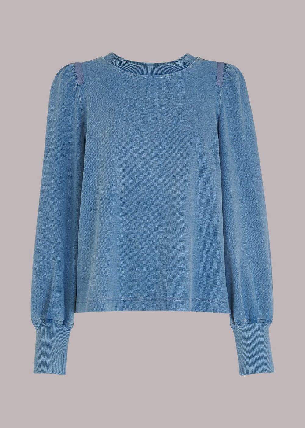 Whistles Puff Sleeve Sweatshirt Blue | US-21847NHKA