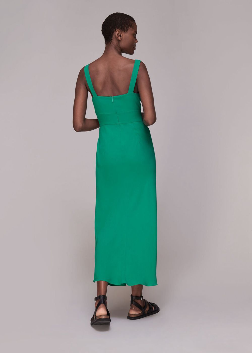 Whistles Rachael Sleeveless Dress Green | US-81290KWYV