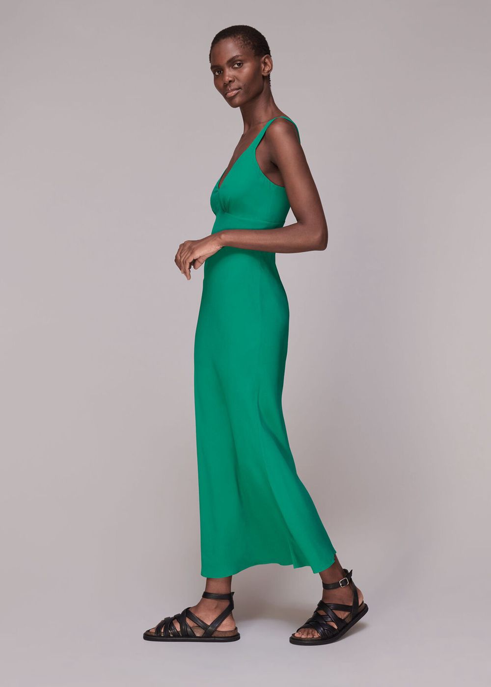 Whistles Rachael Sleeveless Dress Green | US-81290KWYV