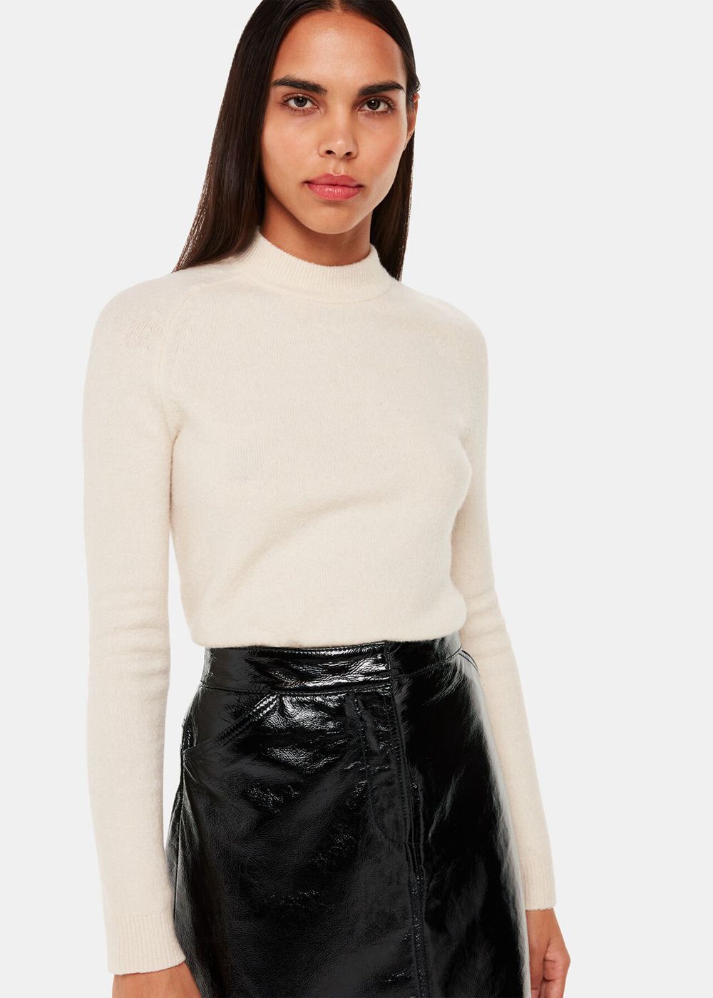 Whistles Rachel Patent Leather Skirts Black | US-64397DCHZ