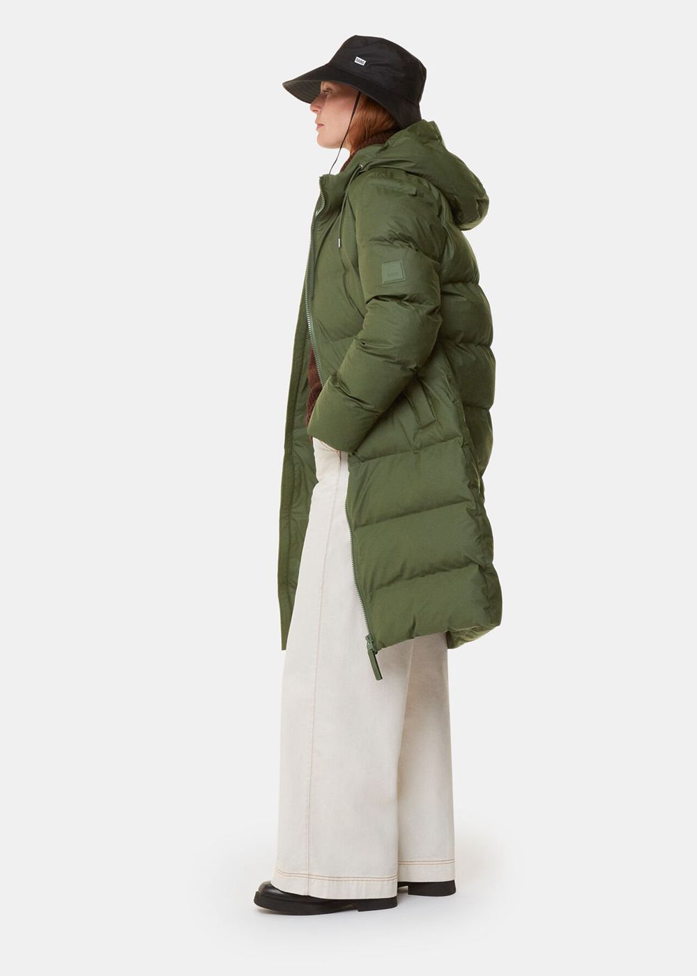 Whistles Rains Alta Longer Puffer Jacket Dark Green | US-24507UIYA