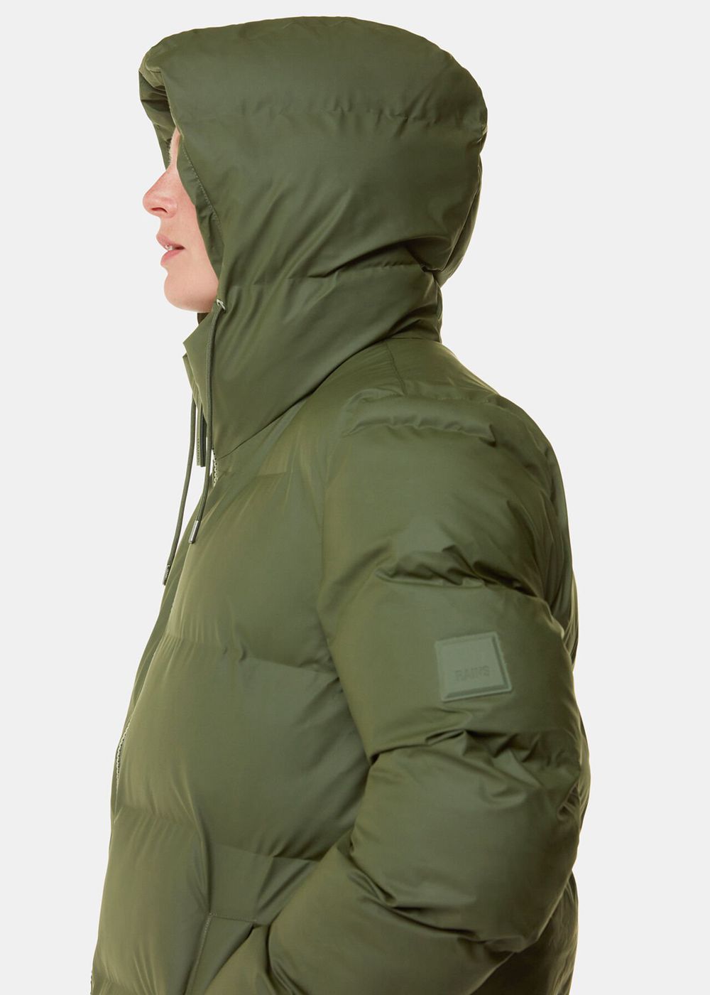 Whistles Rains Alta Longer Puffer Jacket Dark Green | US-24507UIYA