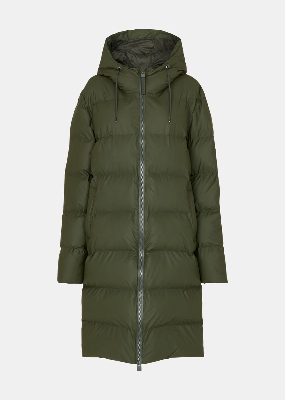 Whistles Rains Alta Longer Puffer Jacket Dark Green | US-24507UIYA