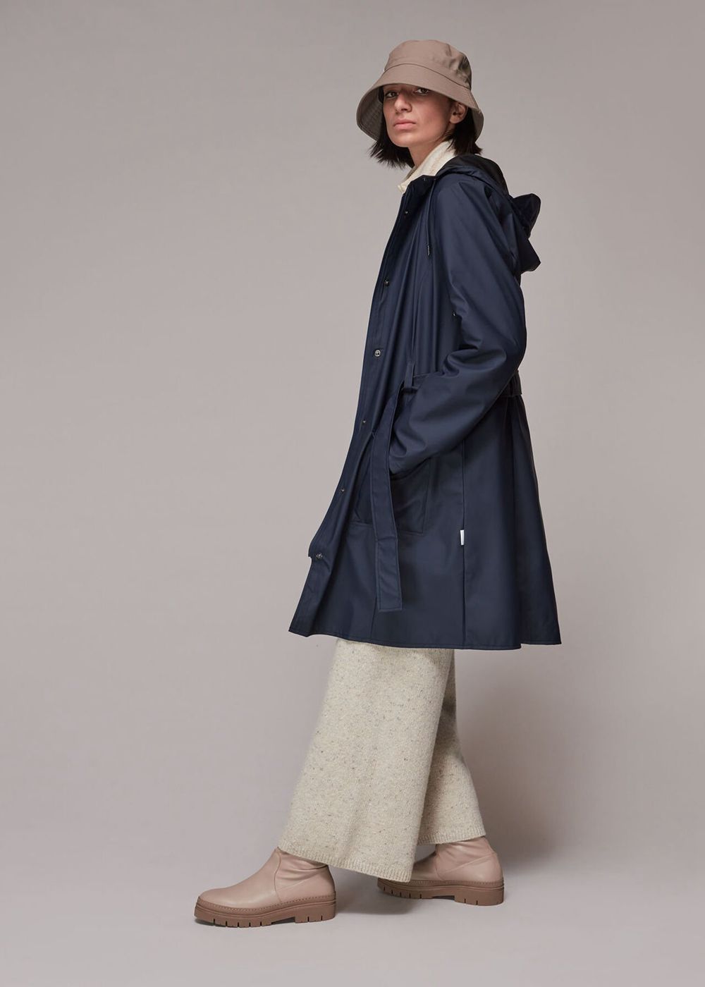 Whistles Rains Curve Jacket Navy | US-19703FEOX