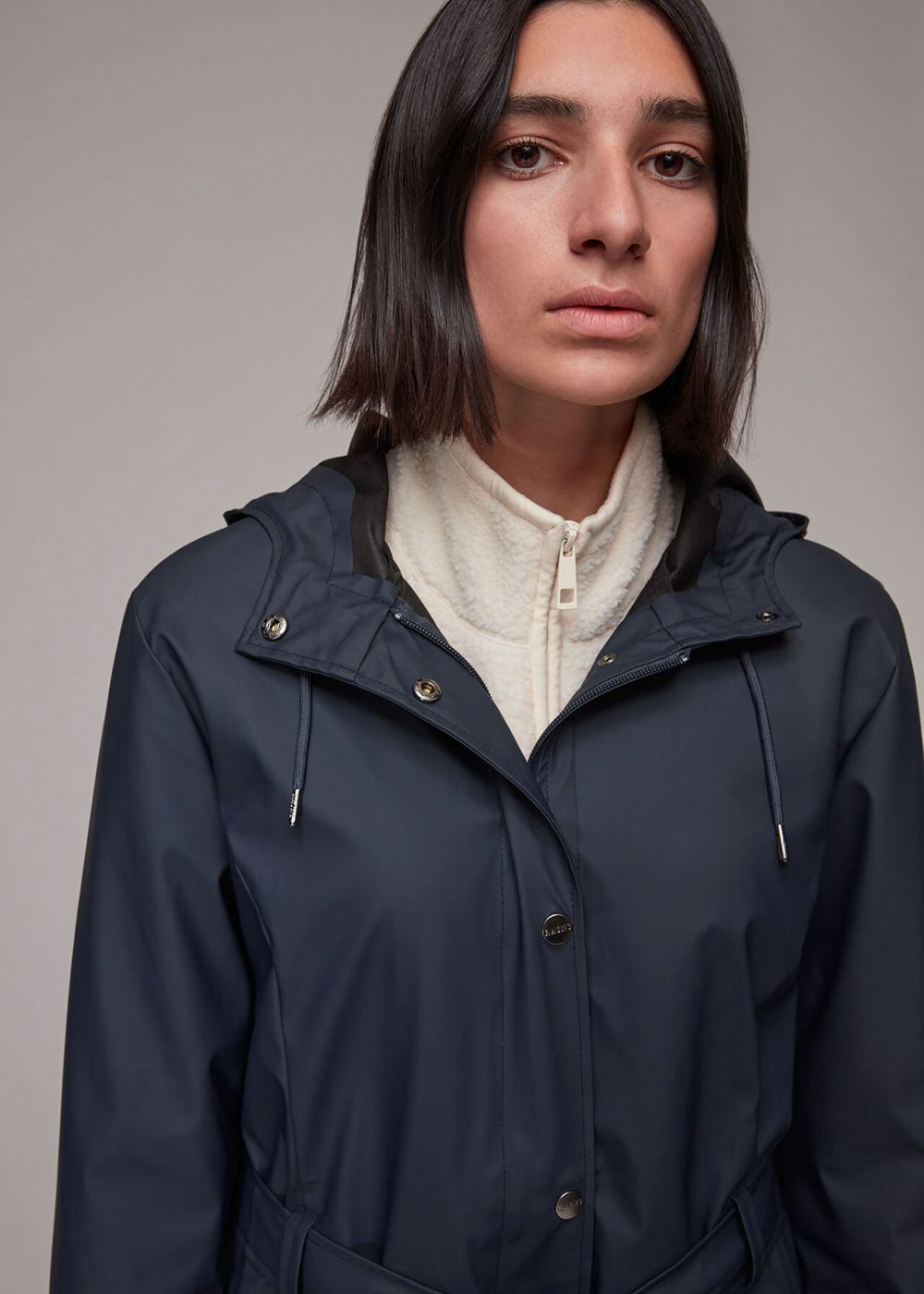 Whistles Rains Curve Jacket Navy | US-19703FEOX