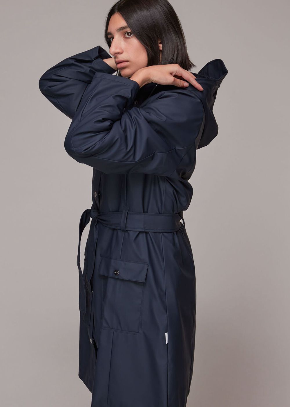 Whistles Rains Curve Jacket Navy | US-19703FEOX