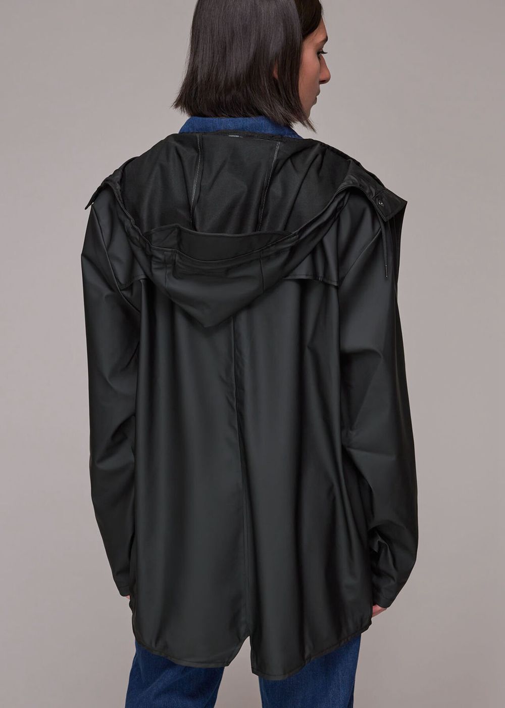 Whistles Rains Hooded Jacket Black | US-07649LBPZ