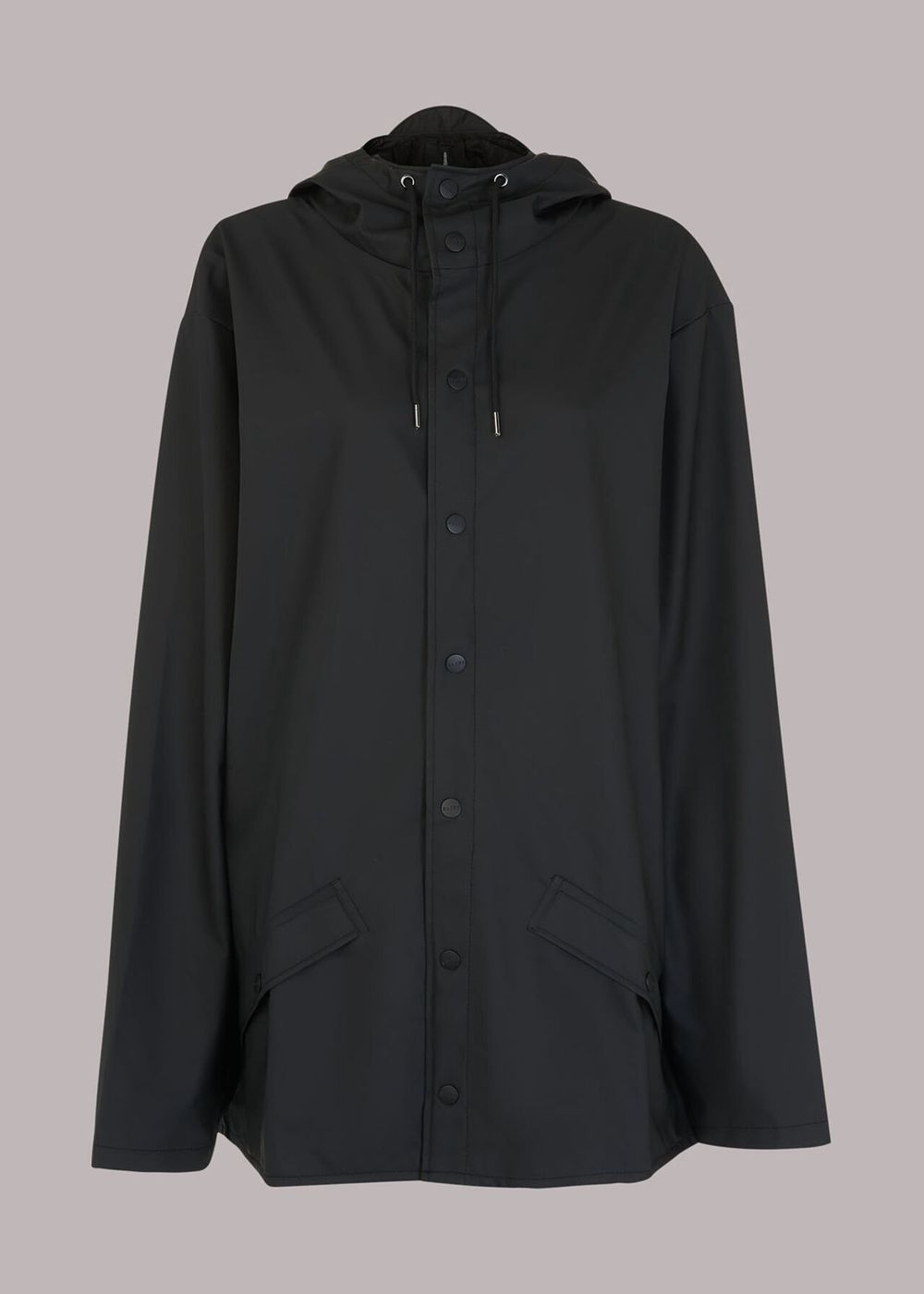 Whistles Rains Hooded Jacket Black | US-07649LBPZ