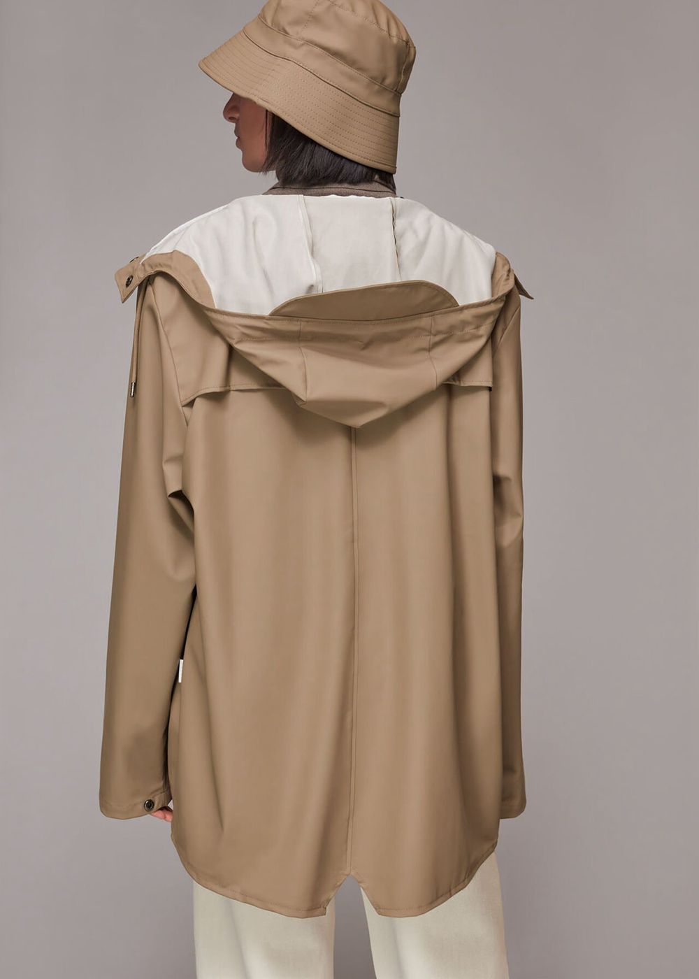 Whistles Rains Hooded Jacket Grey Brown | US-16495NWPT