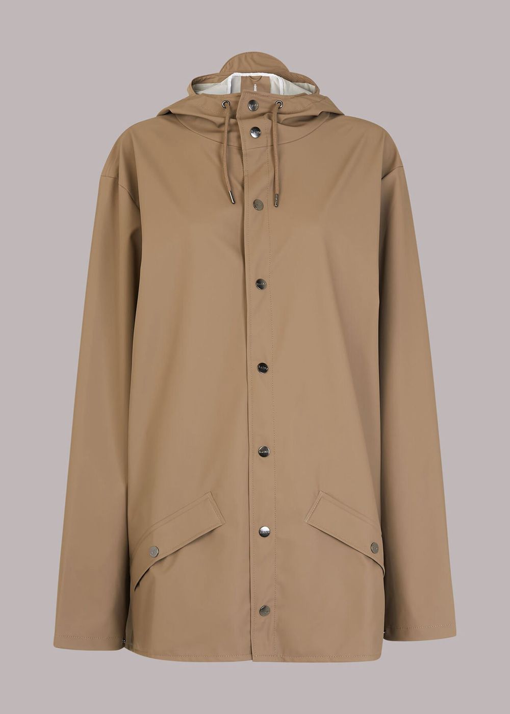 Whistles Rains Hooded Jacket Grey Brown | US-16495NWPT