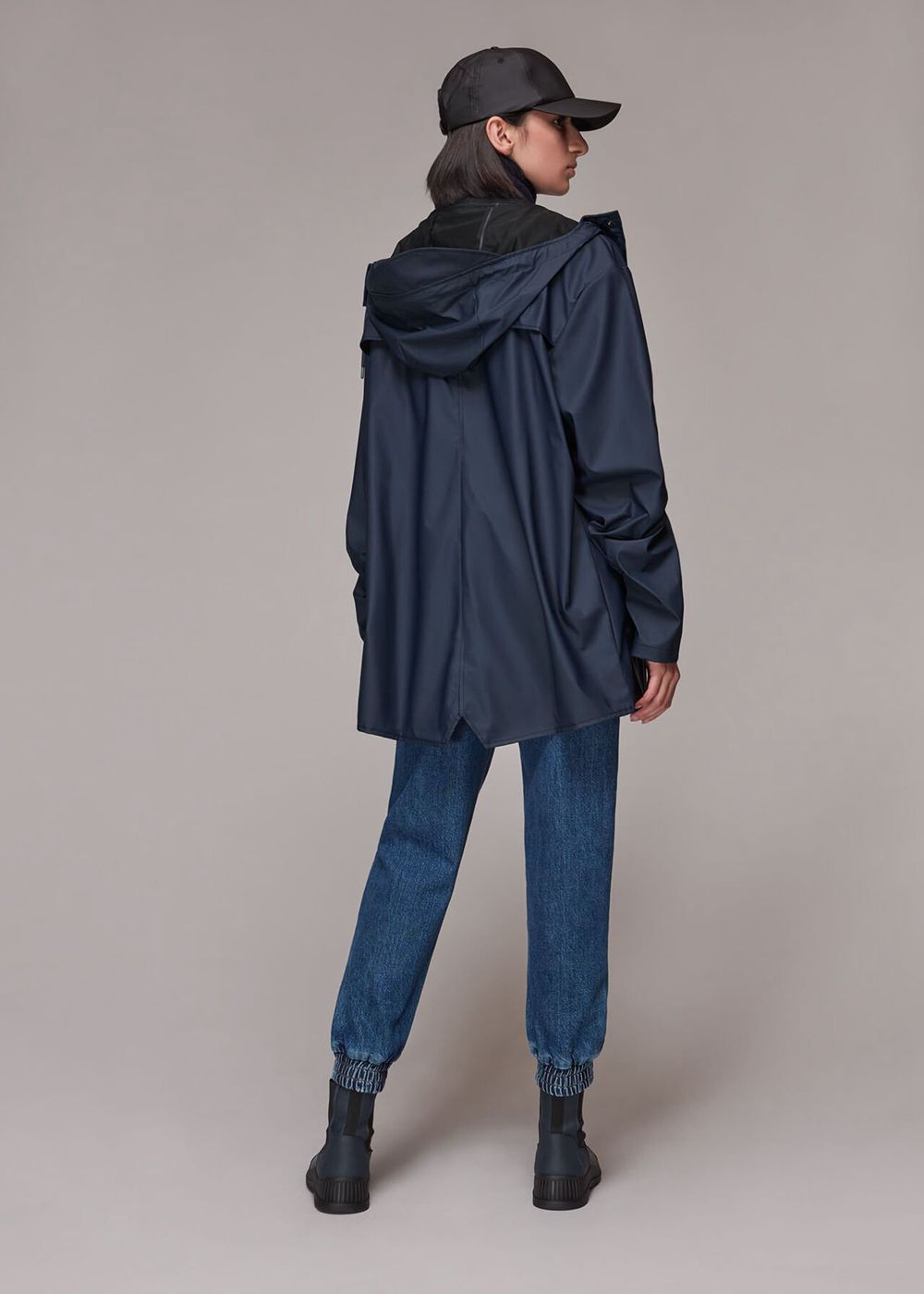 Whistles Rains Hooded Jacket Navy | US-95372MFGS