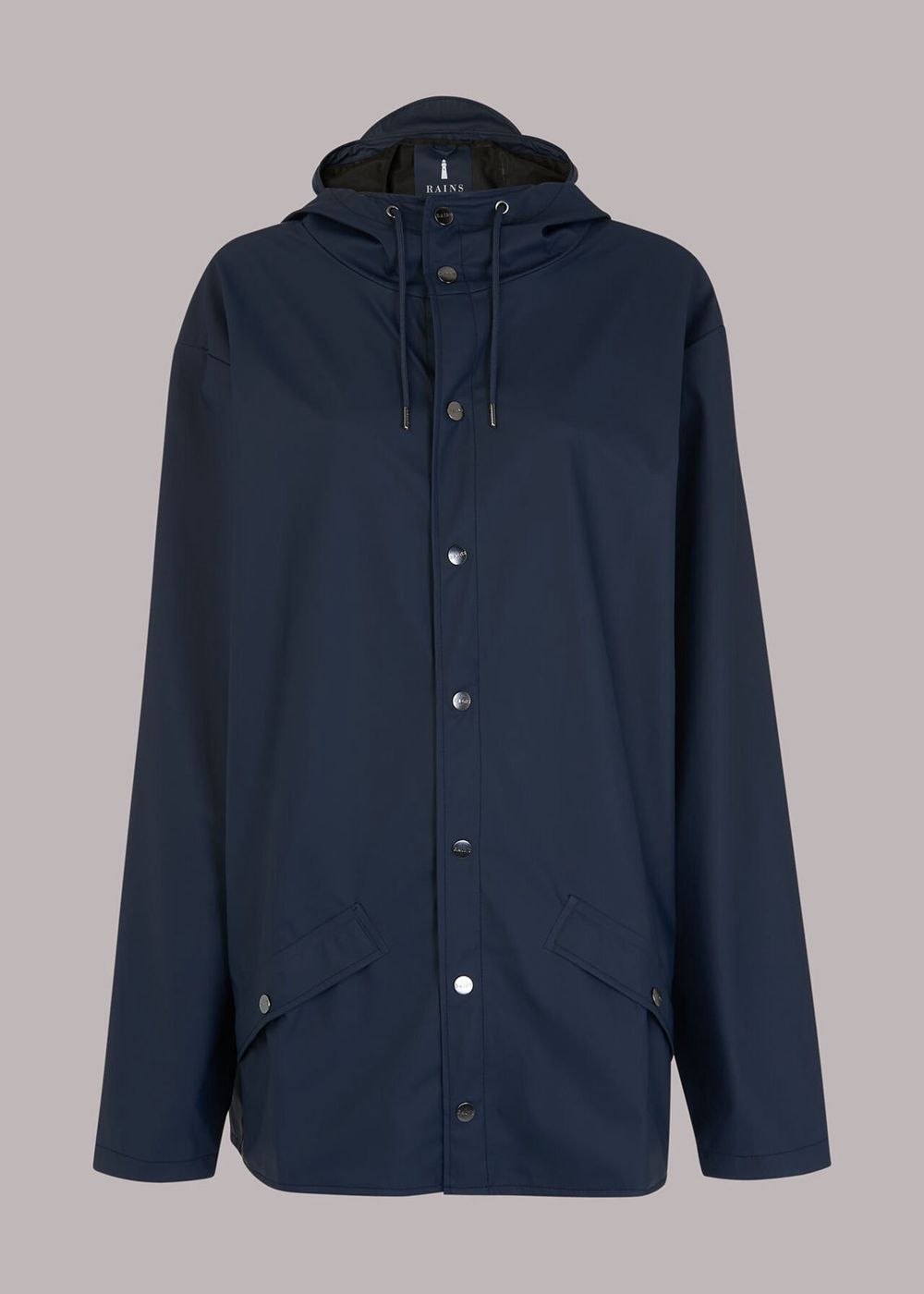 Whistles Rains Hooded Jacket Navy | US-95372MFGS