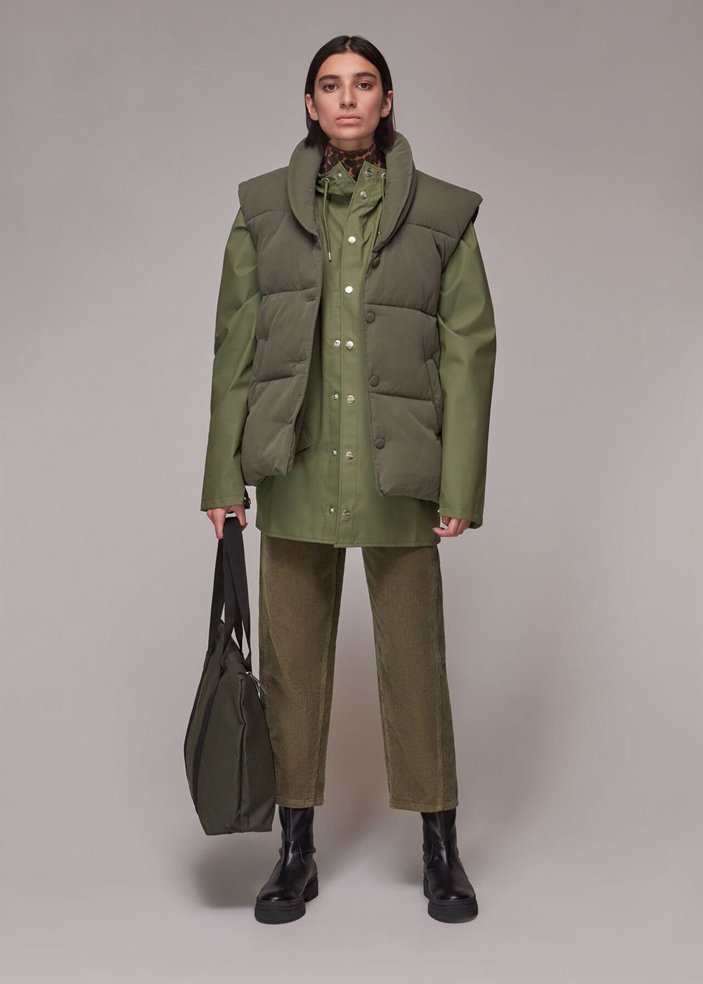 Whistles Rains Hooded Jacket Olive | US-76285MEKO