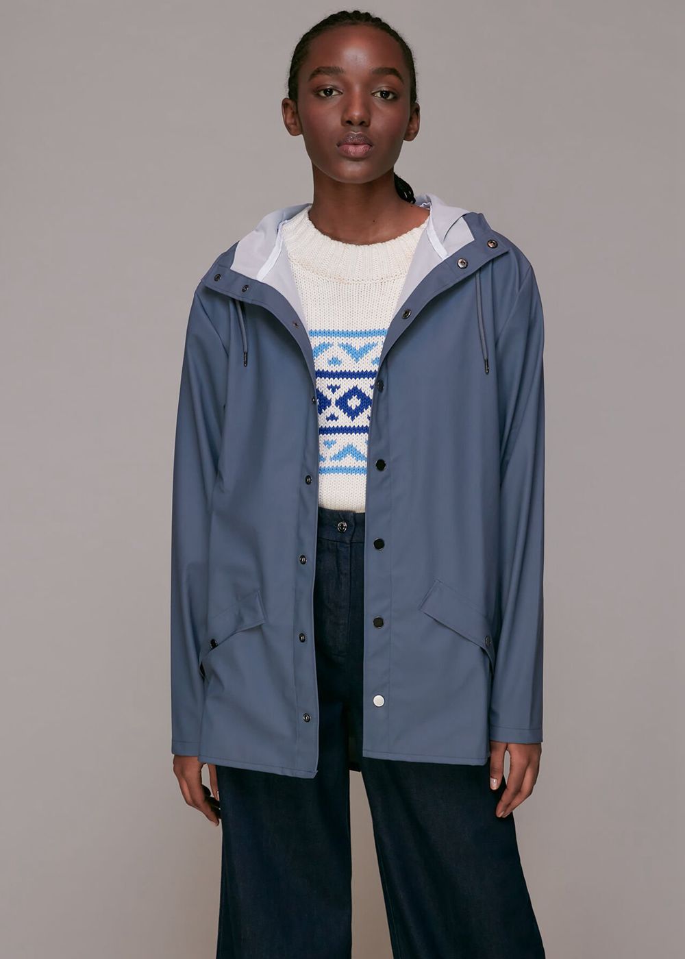 Whistles Rains Jacket Blue | US-91540OREC