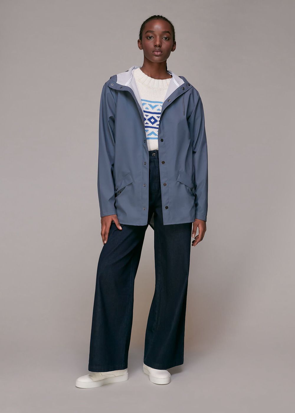 Whistles Rains Jacket Blue | US-91540OREC