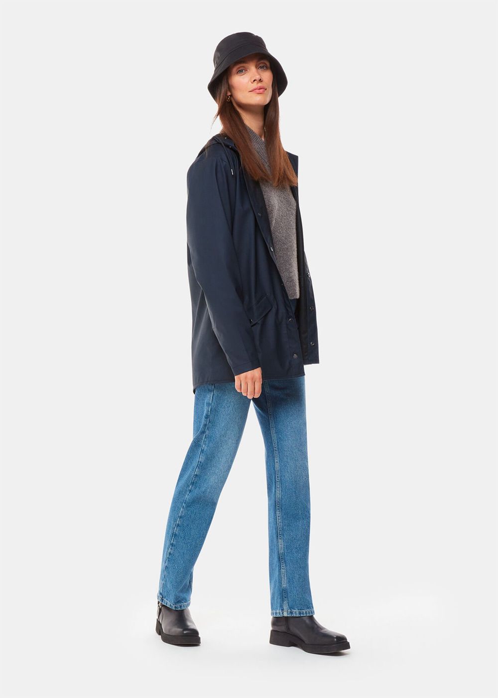 Whistles Rains Jacket Navy | US-50761NLAT