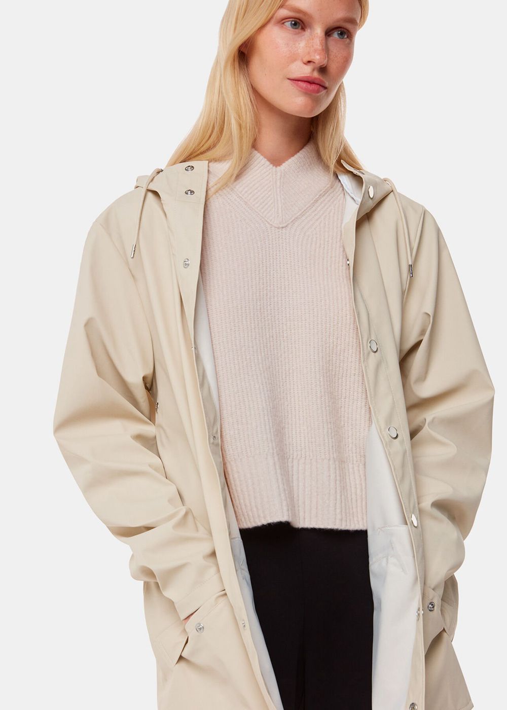 Whistles Rains Jacket White | US-86750BIAG