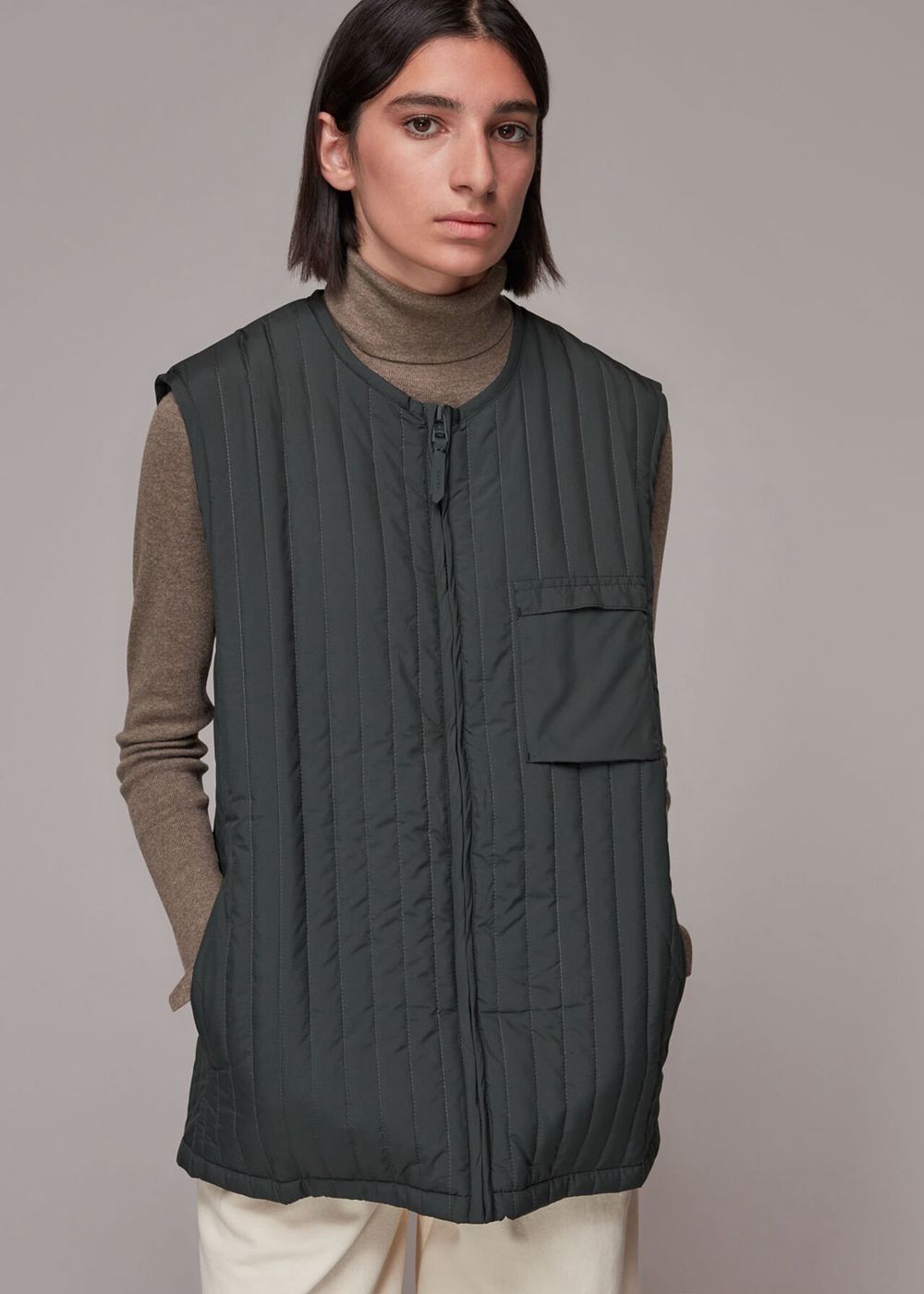 Whistles Rains Liner Vest Grey | US-25469CVND