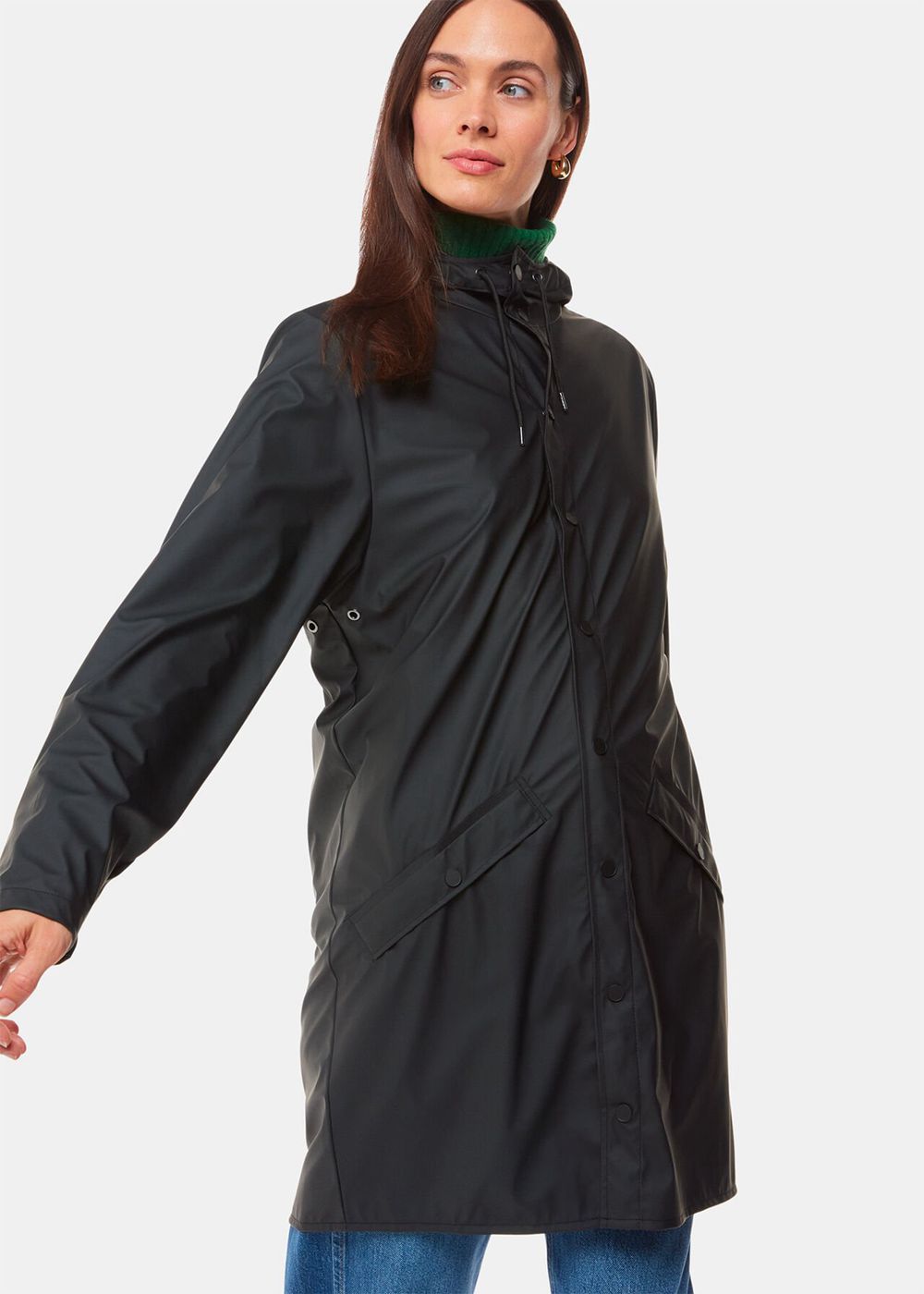 Whistles Rains Long Jacket Black | US-27638HFVS