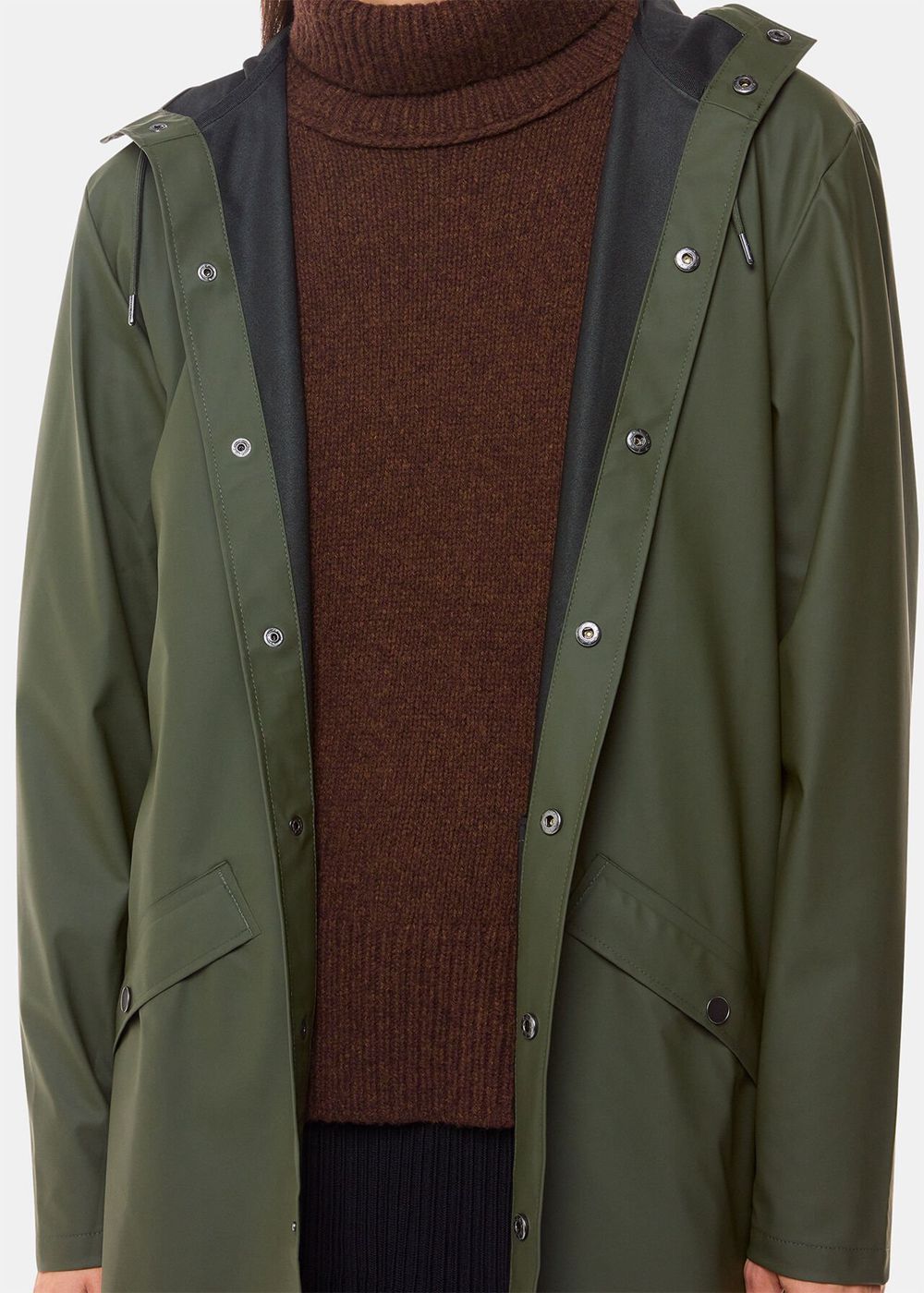 Whistles Rains Long Jacket Dark Green | US-46325BUOJ