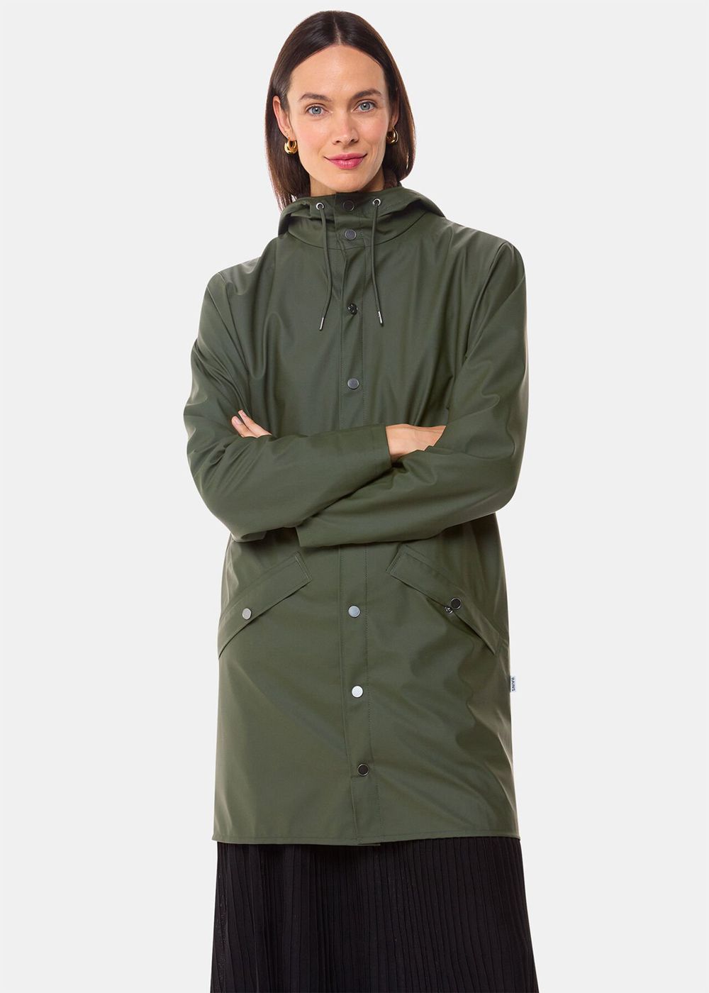 Whistles Rains Long Jacket Dark Green | US-46325BUOJ