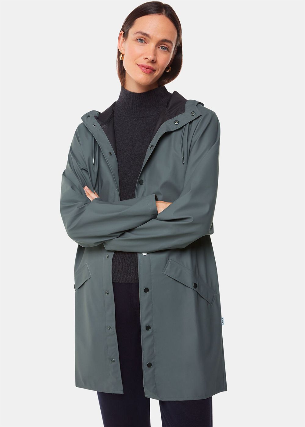 Whistles Rains Long Jacket Dark Grey | US-10849MLXO