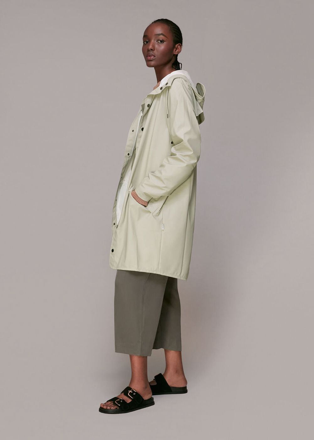 Whistles Rains Long Jacket Grey | US-58162QMPK