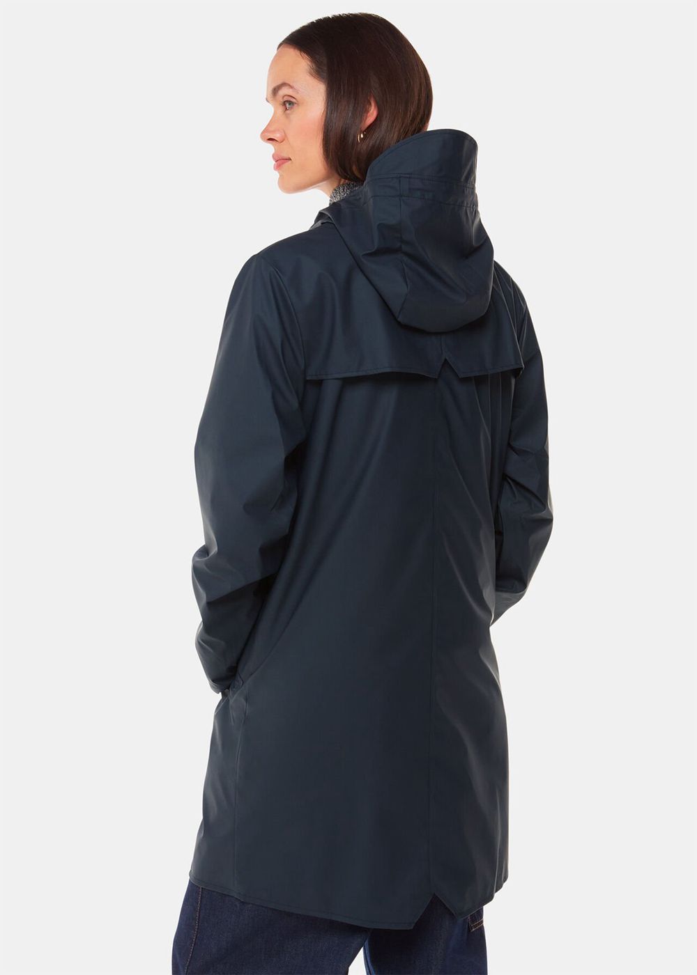 Whistles Rains Long Jacket Navy | US-50361IVYW