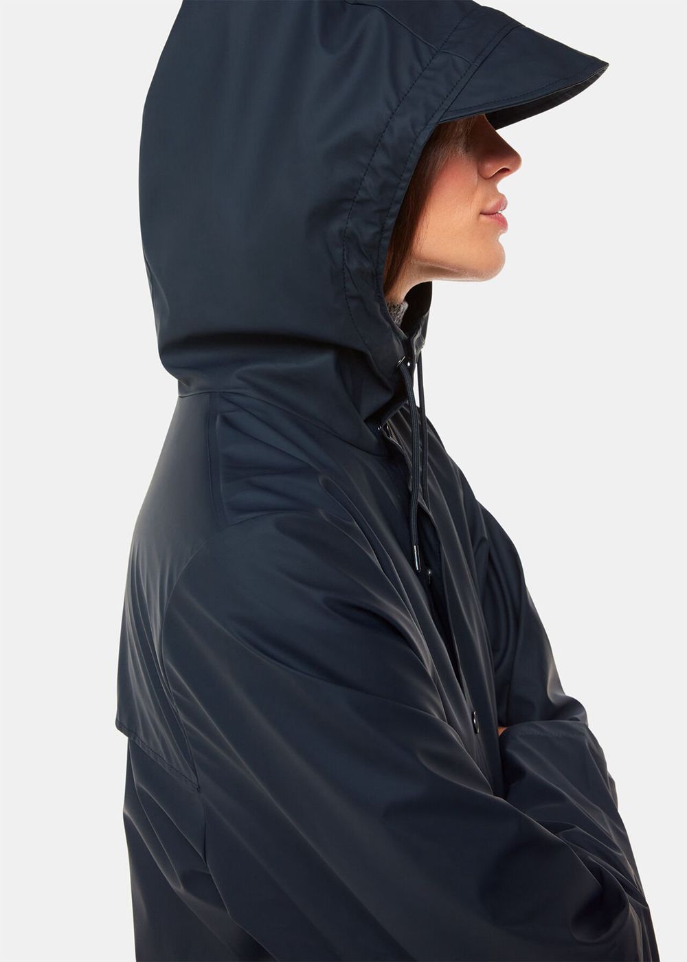 Whistles Rains Long Jacket Navy | US-50361IVYW