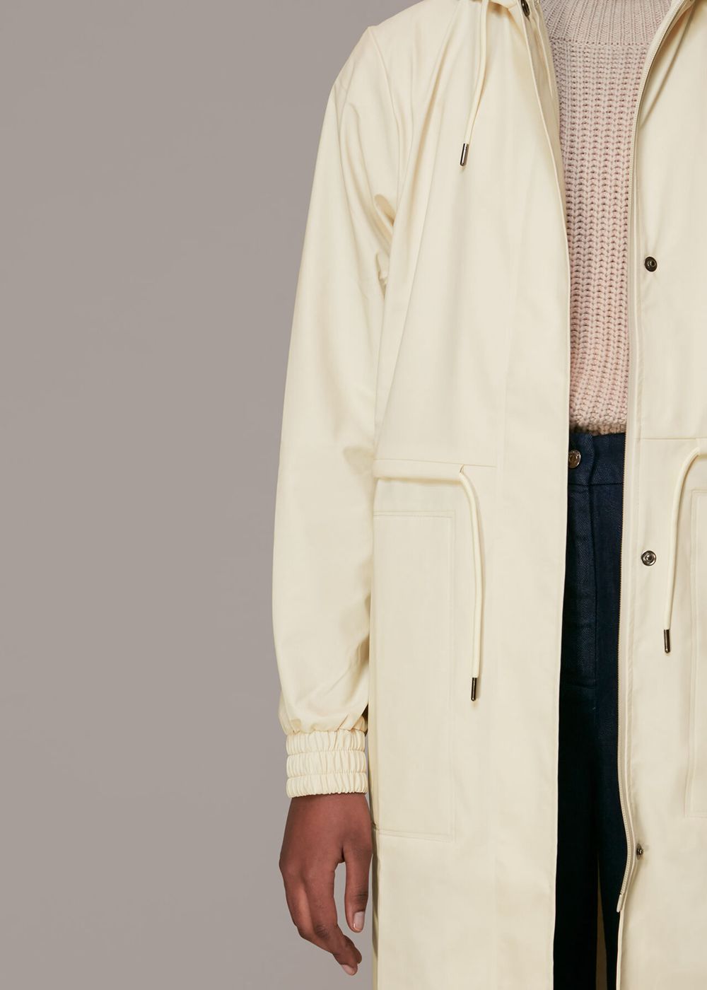 Whistles Rains String Parka Jacket White | US-01582SBTG