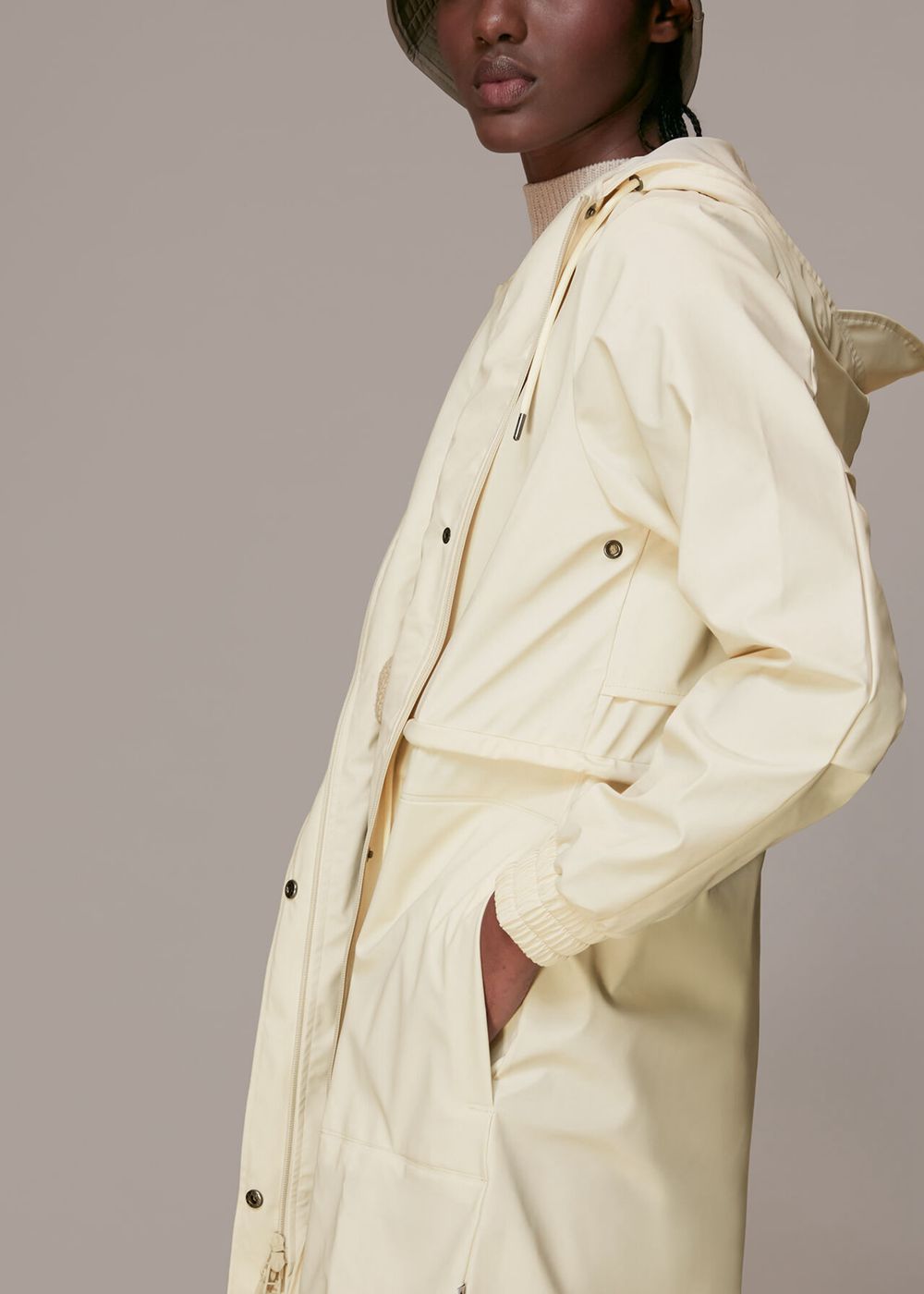 Whistles Rains String Parka Jacket White | US-01582SBTG