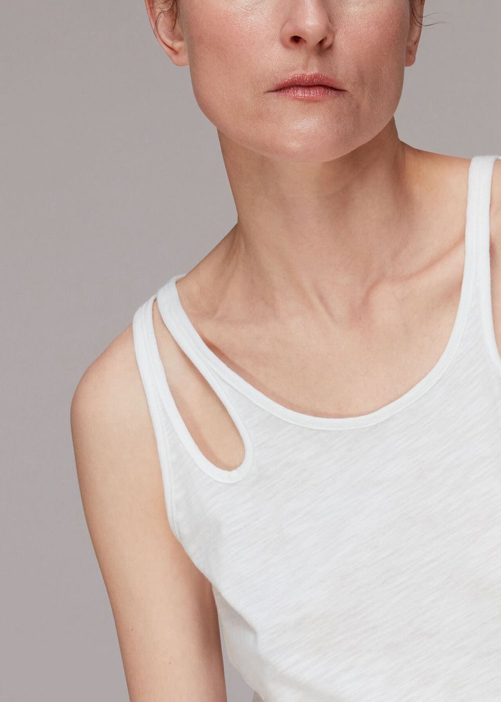 Whistles Raven Double Strap Tank Top White | US-92058NDPH