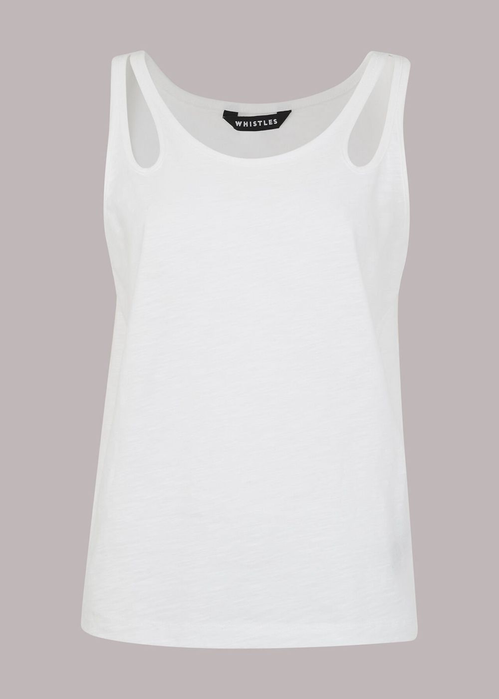 Whistles Raven Double Strap Tank Top White | US-92058NDPH