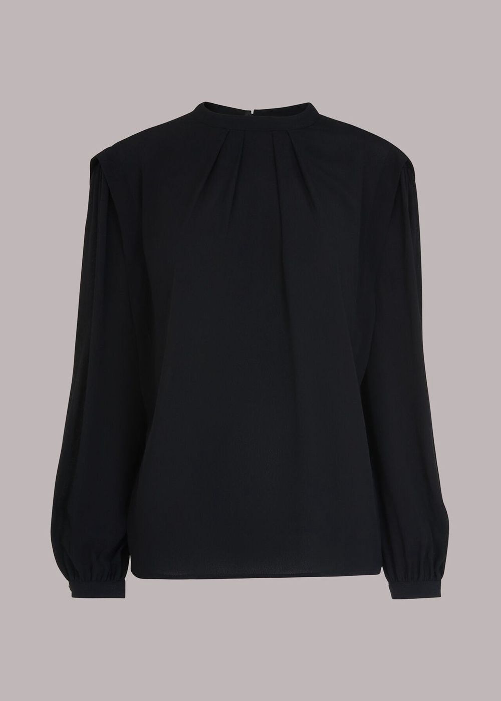 Whistles Rayna Shoulder Detail Top Black | US-53264NHGK