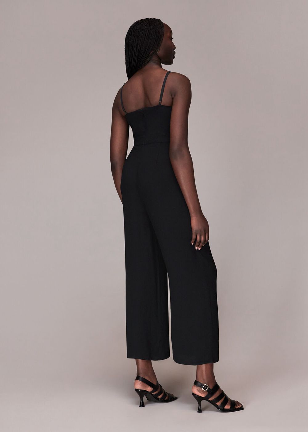 Whistles Reece Strap Detail Jumpsuit Black | US-36821YRND