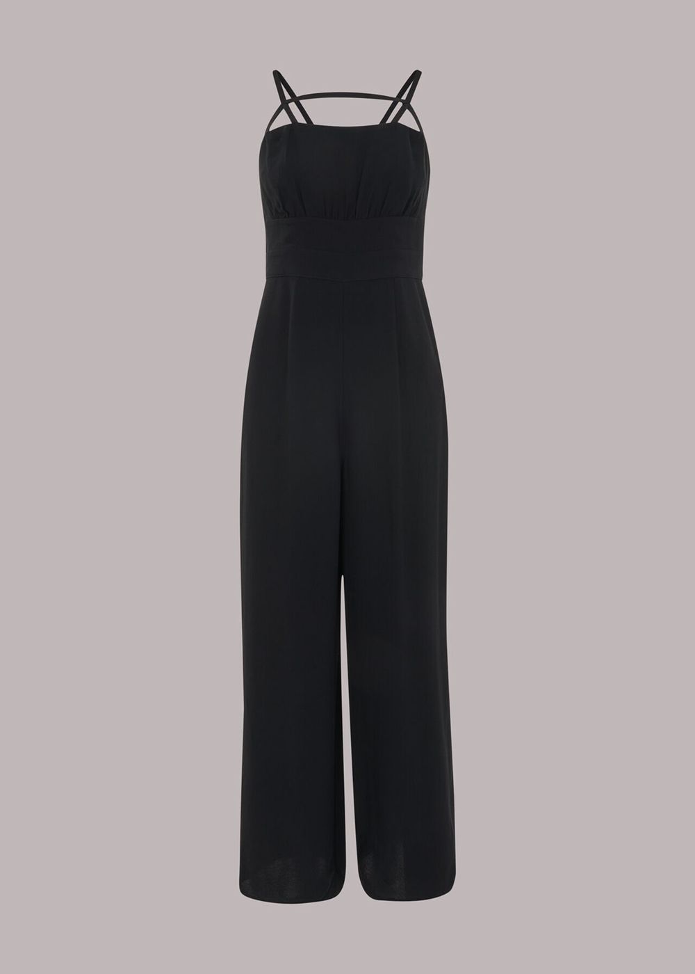 Whistles Reece Strap Detail Jumpsuit Black | US-36821YRND